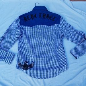 Blac Label Blue Button Up Checkered Shirt
